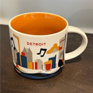 NEW. Starbucks Detroit Mug with Orange Interior. You are Here Collection.